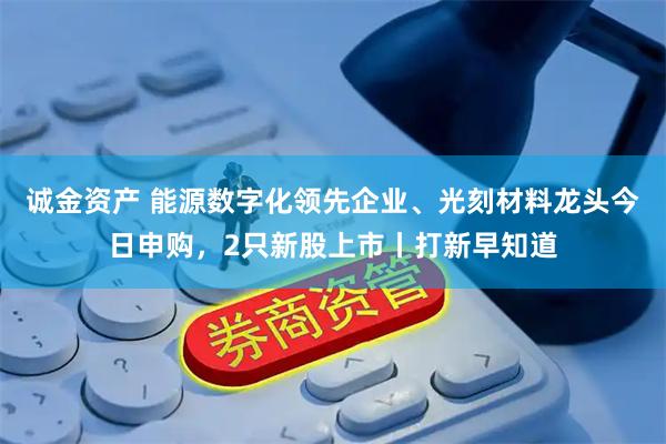 诚金资产 能源数字化领先企业、光刻材料龙头今日申购，2只新股上市丨打新早知道